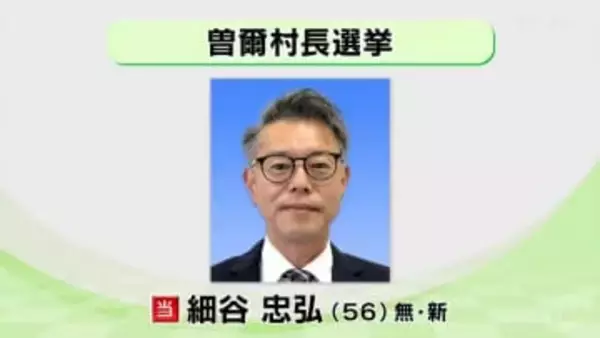 曽爾村長選挙　細谷忠弘さんが無投票で初当選
