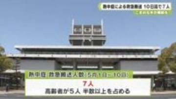 こまめな水分補給を！　熱中症による救急搬送 １０日間で７人
