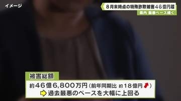 県内　最悪ペース続く　８月末時点の特殊詐欺被害４６億円超