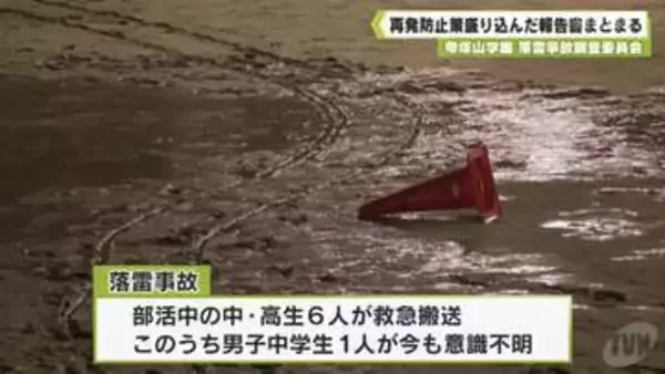 「帝塚山学園　落雷事故調査委員会　再発防止策盛り込んだ報告書まとまる」の画像