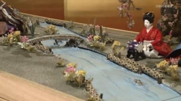 依水園のひなまつり　「曲水の宴」再現のひな人形公開