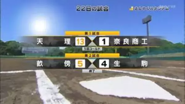 夏の高校野球奈良大会　１２日目の結果