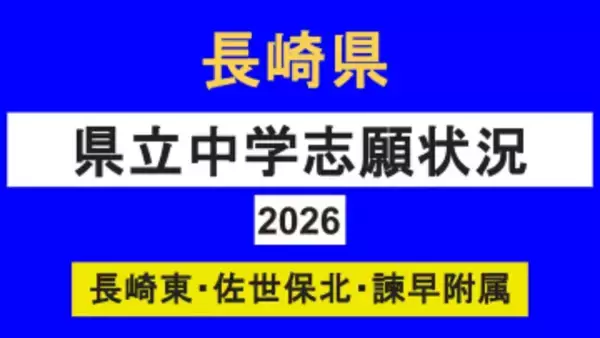 【速報】長崎県立中学入試2026　定員減で倍率上昇　長崎東2.8倍・佐世保北2.7倍・諫早附属2.9倍【全掲載】
