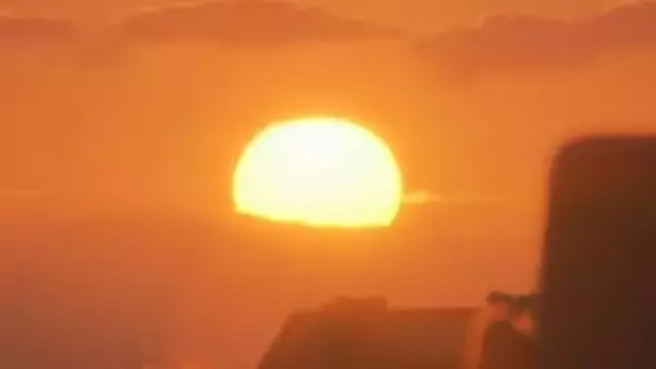 初日の出 長崎市内一望の稲佐山の山頂から