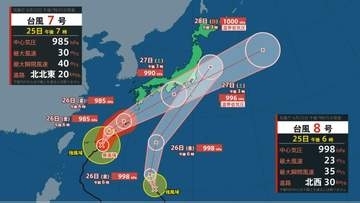 【ダブル台風】台風8号は27日(土)に東日本に接近・上陸のおそれ　台風7号直撃の沖縄は「猛烈な風」に厳重警戒【雨風シミュレーション】