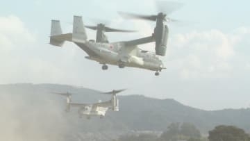 オスプレイ4機が五島・福江空港に 水陸機動団100人が輸送訓練 「特定利用空港」指定後初