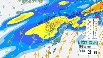 【長崎大雨】ピークは「今夜からあす朝」　南部・五島は50ミリの「非常に激しい雨」予想　すでに平年1.8倍降った所も　土砂災害に厳重警戒【いつ降る？雨風シミュレーション】