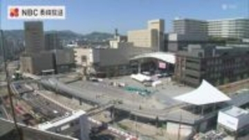 かつての「高架広場」の場所に　JR長崎駅前「新歩道橋」供用開始