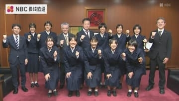 都大路8位入賞が目標　諫早高校陸上部女子　諫早市長を表敬訪問
