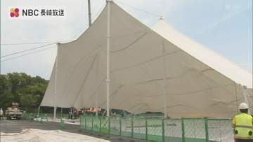 台風13号の進路次第で会場変更も　原爆の日を前に長崎市が平和祈念式典の大テント設営