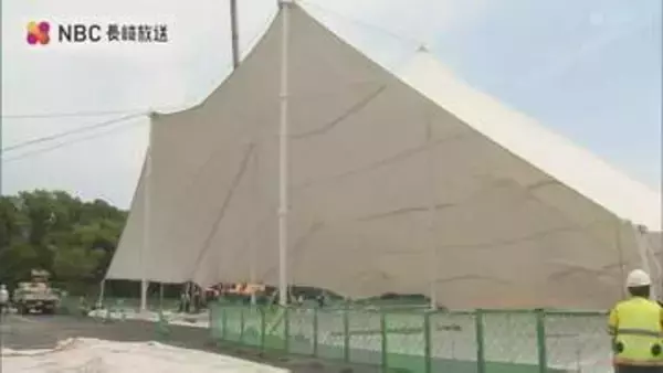 台風13号の進路次第で会場変更も　原爆の日を前に長崎市が平和祈念式典の大テント設営