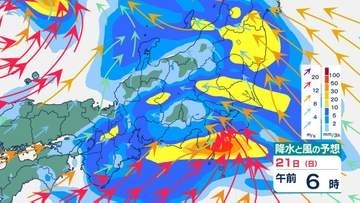 【関東】21日(日)激しい雷雨や突風のおそれ　梅雨前線北上で来週も梅雨空続く【雨風シミュレーション】