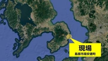 枯草が燃え広がる　30メートル…消火活動中　長崎・島原