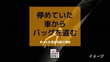 車の助手席から現金10万4千円入りのバッグを盗んだ疑いで64歳の男を逮捕【長崎】