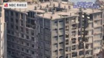 風化が進む 日本最古の鉄筋コンクリートアパート　長崎市端島（通称・軍艦島）「30号棟」長崎ばーどアイ