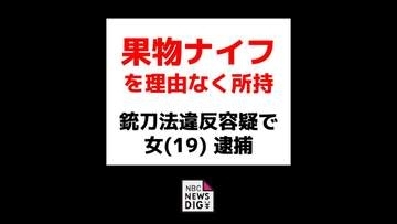 「知り合いと揉めそうになっている」正当な理由がないのにナイフ所持　会社員の女（19）を銃刀法違反の疑いで逮捕