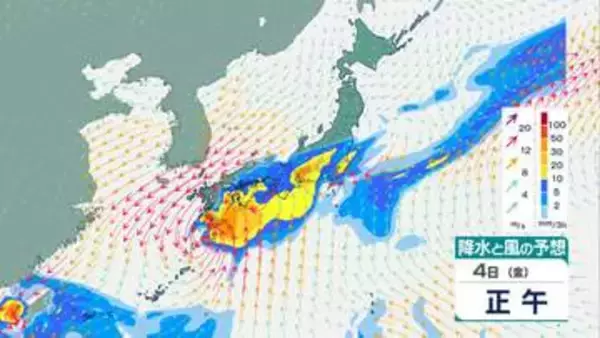 9月3日〜5日「警報級大雨」のおそれ　熱帯じょう乱から湿った空気が流入、猛暑のあとの雨に警戒【雨風シミュレーション】