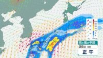【雨情報】25日(水)から大雨おそれ　最高気温は東京で22℃→12℃急降下予想　24日(火)は西から雨エリア拡大へ　雨風シミュレーション