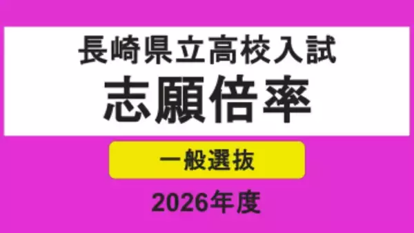 【全校掲載】長崎県立高校入試2026「一般選抜」志願倍率　長崎西（理系）が2.2倍でトップ　7割以上で定員割れ　志願者数0の学校も