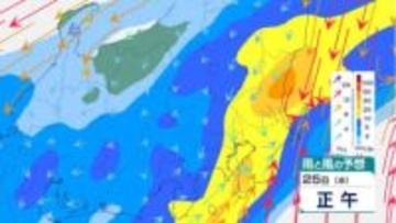 【関東】26日(木)にかけて大雨・強風に警戒　伊豆諸島は警報級の大雨や竜巻の恐れ　雨風シミュレーション