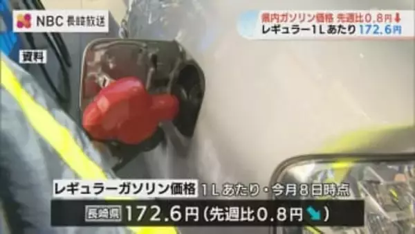 ガソリン最新価格(12月10日発表) 先週よりわずかに値下がり 長崎は鹿児島に次いで全国2番目の高値