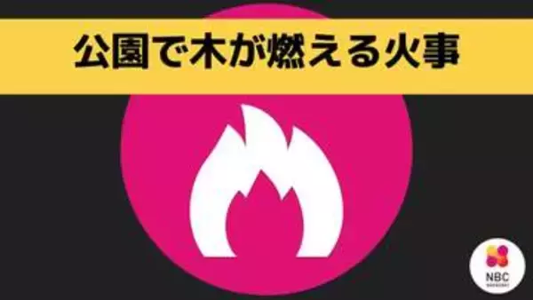 公園の木が燃える火事【長崎県 諫早市 宇都町】