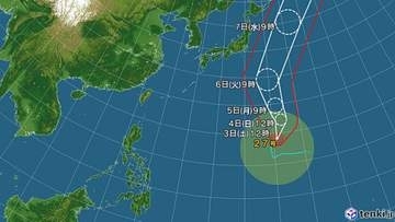 【台風情報】大型で強い台風27号の進路予想　「非常に強い勢力」で小笠原近海へ　5日には中心気圧の予想　関東の沿岸部では風が強まる可能性