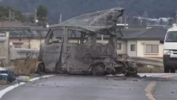 車4台が絡む事故で1台炎上　1人死亡　遺体の身元は33歳男性と判明　死因は焼死　軽自動車がセンターラインを越えクレーン車と衝突　路面凍結でスリップか