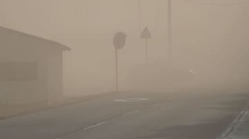 「春の砂嵐」土ぼこりで視界が…長野県山形村、朝日村の周辺で「風食」が発生