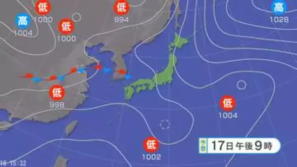 関東甲信地方で「警報級の大雨」の可能性　17日夜遅くにかけて大気の状態が不安定　24時間予想降水量は関東地方北部・南部100ミリ、甲信地方80ミリ（17日午後6時まで・多い所で）
