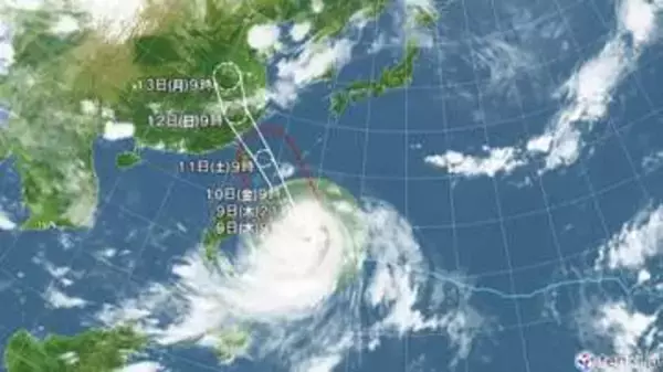 【台風情報】台風9号の今後の進路予想　あさって11日朝に沖縄の石垣島などに直撃する恐れ　中心気圧は935hPa、最大瞬間風速は70m/sの予報　暗い時間に大荒れとなる恐れ、早めの備えを