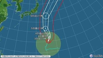 【台風情報】大型で強い台風27号の進路予想　3日午後9時現在、小笠原近海、中心気圧960ヘクトパスカル　4日午前9時には非常に強い勢力になる予想
