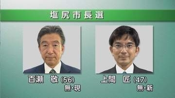 塩尻市長選告示　現職と新人の2人が立候補　「地域公共交通を充実」「厳しい財政に向き合う」投開票は9月20日
