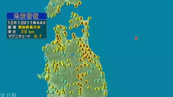 【地震】北海道、青森県、岩手県、宮城県、秋田県で最大震度4　マグニチュード6.7推定　北海道太平洋沿岸中部、青森県太平洋沿岸、岩手県、宮城県に「津波注意報」　長野県内では諏訪市で震度1