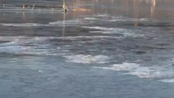 諏訪湖が「全面結氷」今シーズン初　「御神渡り」に期待　観察22日目「本当に久しぶり。真冬日が続いて氷が厚くなって」