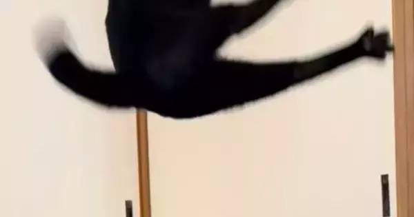 黒猫が飛び上がった瞬間をカメラに収めたら…まるで『謎の生物』のような光景に2万9000いいね「猿かと思った」「すごい楽しそうで良い」