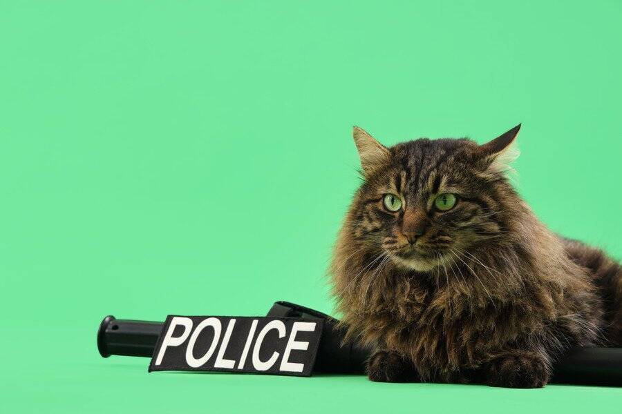 市民の安全を守るのは「猫警察官」ニャン！　米国各地で活躍中の猫ちゃんたち