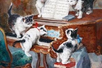 世界最高の猫の絵画？42匹もの愛猫たちをイキイキと描いた大作「妻の恋人たち」