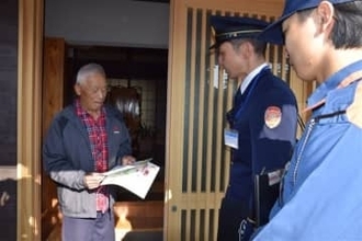 ［大分県］延焼警戒区域で注意喚起　大分市消防局が民家を巡回