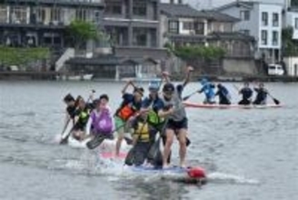 サップレース、大分・日田市の三隈川で熱く　川の魅力や環境保全へPR　過去最多199人の愛好家競う