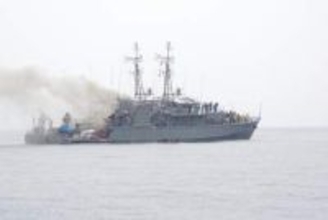 福岡・宗像沖で沈没の掃海艇、配管から油漏れ発火　海自が調査結果発表