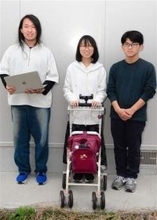 久留米高専が障害物知らせるシルバーカー開発　ビジネスコンテスト本選に出場へ