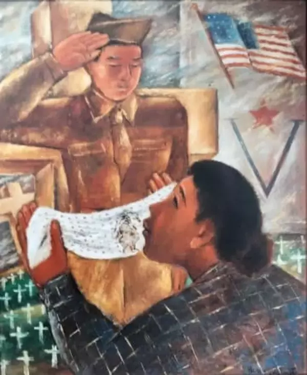 日系米国人のアートで追憶　イノウエ氏ゆかりの福岡・八女市で特別展　強制収容　悲哀や日常描く