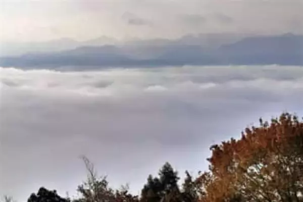 ［大分県］日田市街地覆う乳白色の「底霧」