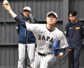 ソフトバンクホークスの松本裕が日本代表合宿で本格投球　変化球交え37球