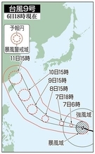 猛烈な台風9号が沖縄地方に接近へ　九州南部でも10日から大しけ恐れ