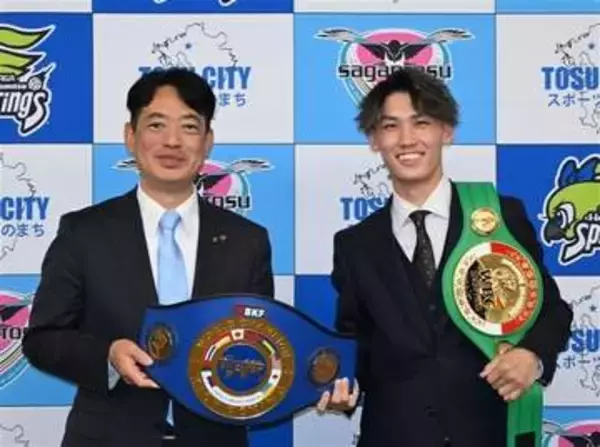 キックボクサーの西園晟選手が世界王者に　ムエタイ日本タイトルも獲得　佐賀・鳥栖市役所で報告