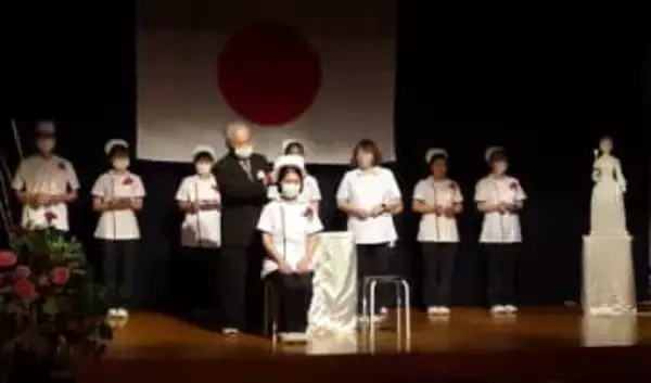 大分・日田市の准看護学院で戴帽式