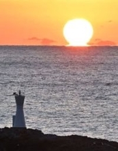 ［長崎県］冬の風物詩だるま夕日　壱岐市西岸で観測