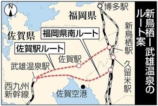 【独自】九州新幹線西九州ルート、福岡県南部経由のアセス求める　佐賀県側が国交省に初の具体案